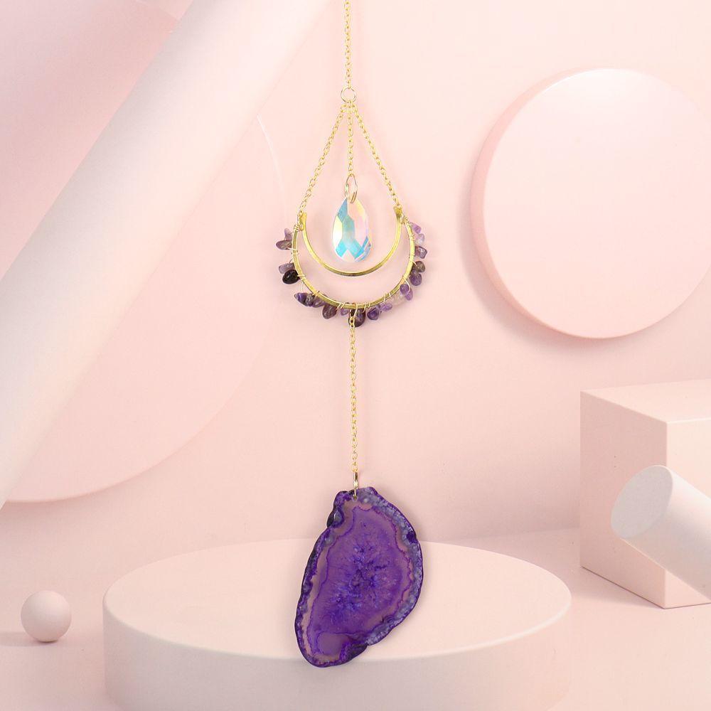 Decorazione da Appendere in Cristallo con Materiale in Agata Tessuta a Mano per la Casa e come Regalo