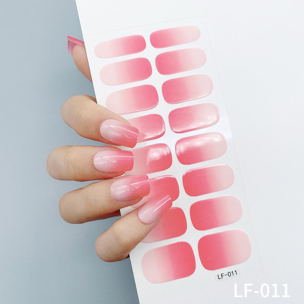 LF No-Bake Waterproof Gel Nail Stickers - Solid, Glitter, Color Block, Gradient Full Cover