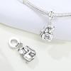 Orstarry S925 Silver Charm Loving Mom and Child Heart Bead Pendant For Bracelet DIY Jewelry Making Mother's Day Gift