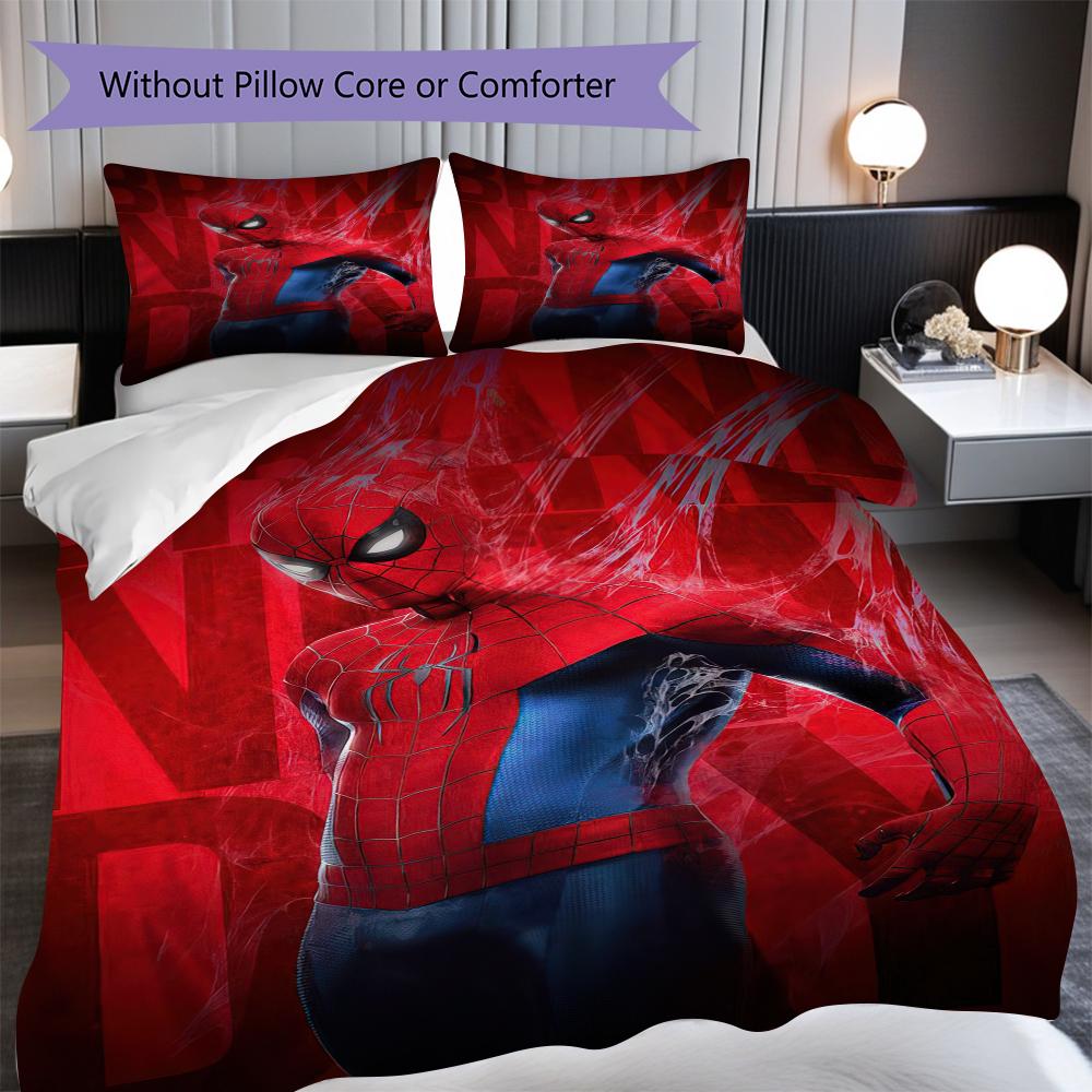 1PC Spider-Man pattern Bedding Quilt Set Quilt Cover Pillowcase Home Decoration Birthday Gift (1 * duvet cover + 2 * pillowcase, without core)
