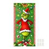 Christmas Door Cover Decoration, Green Holiday Tapestry for Front Door and New Year Party