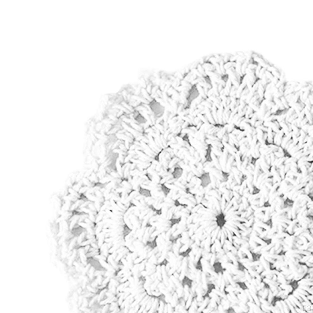 6 Pieces Cotton Crocheted Coasters Table Mats Place Mat Hand Crochet Placemat for Party