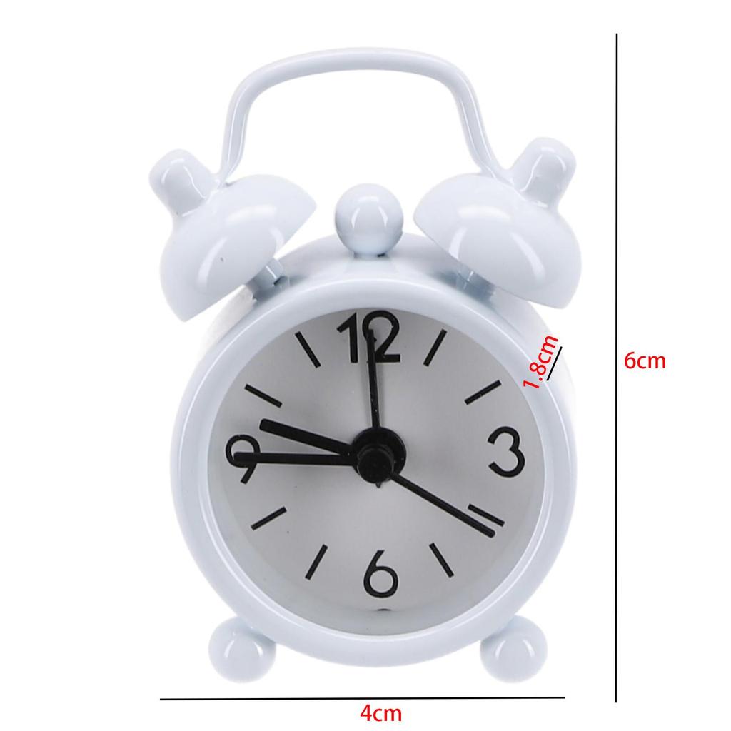 Analog Clocks Classic Double Bell Alarm Clock Movement Bedside Night 4CM