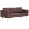 2 Piece Fabric Sofa Set Brown
