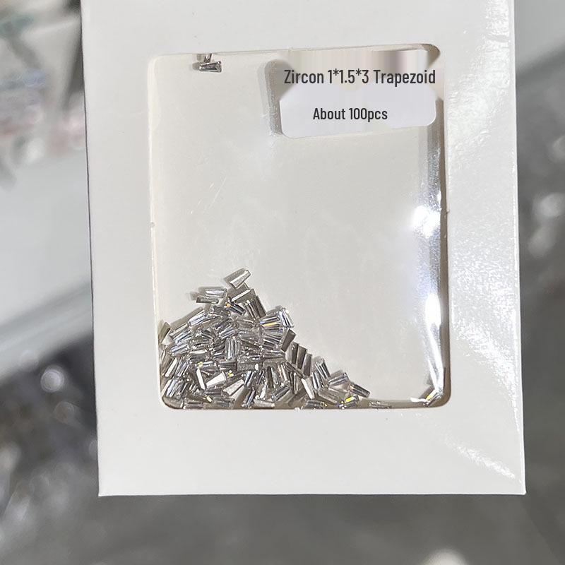 Flash 5A Zirconia Nail Art Rhinestones - Mini Flat-Bottomed, Irregular Shapes in White, Pink & Champagne Colors