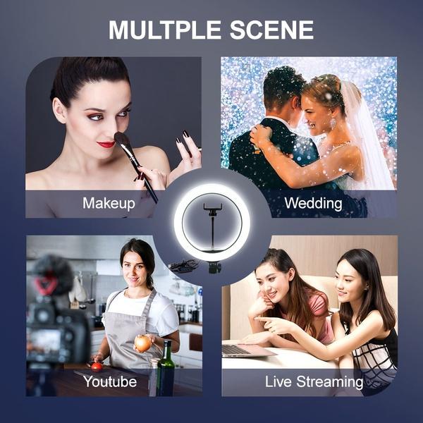 Ring Light Photography Lighting Selfie Lamp USB Dimmable with Tripod for Youtube Makeup Video Live Photo Studio