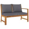 4 Piece Garden Lounge Set with Cushions Solid Acacia Wood