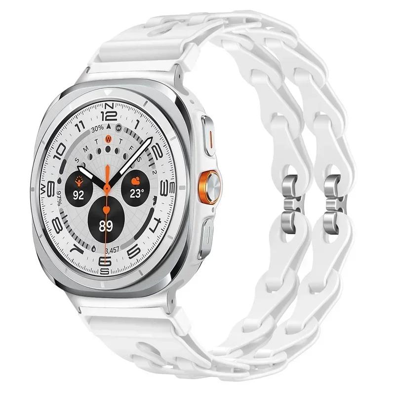 Silicone Chain Strap for Samsung Galaxy Watch 2025/7 Ultra 47mm Wristband Band Bracelet for Galaxy Watch ultra 2025 Watchband