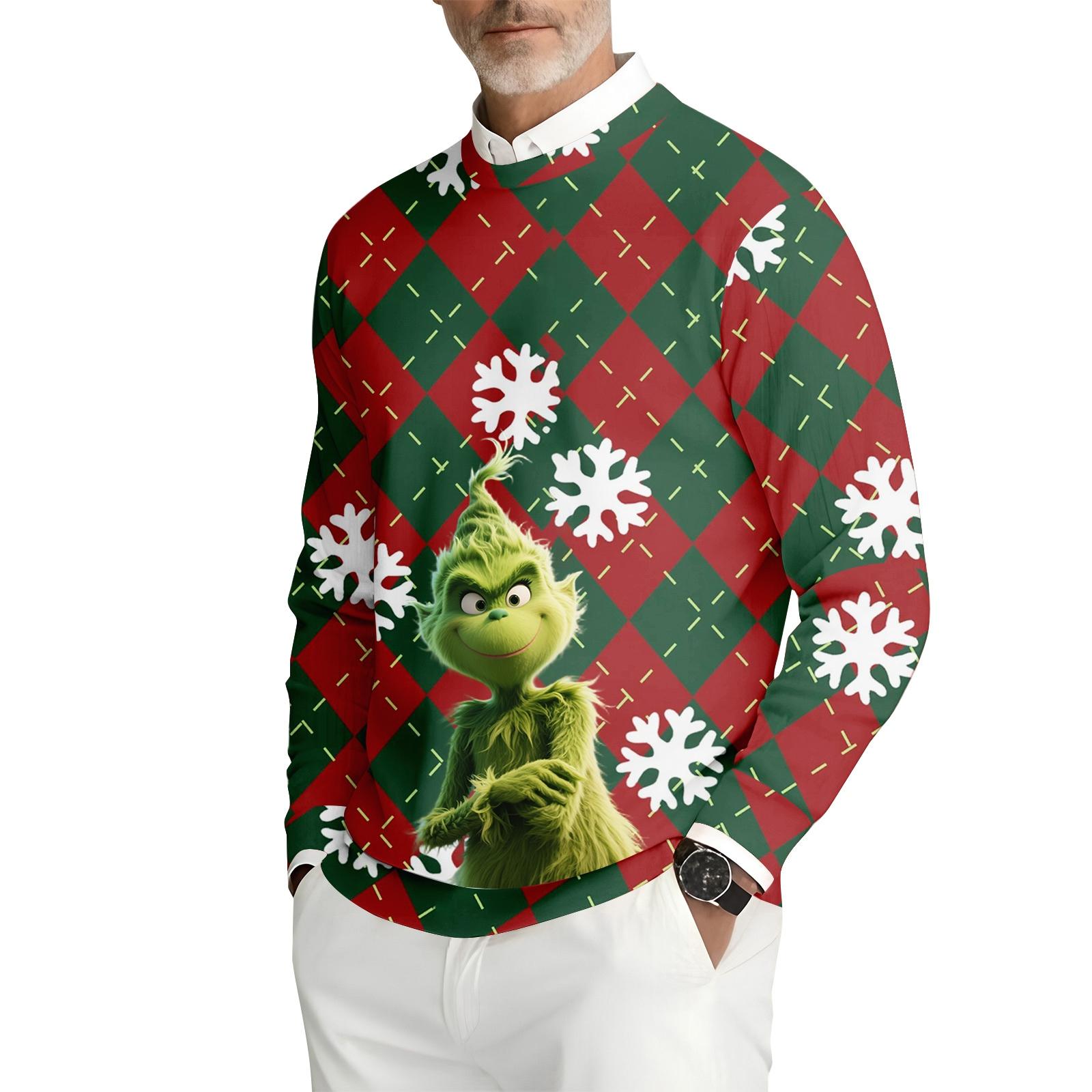 

Мужская толстовка с круглым вырезом и длинными рукавами из рубчатого трикотажа L