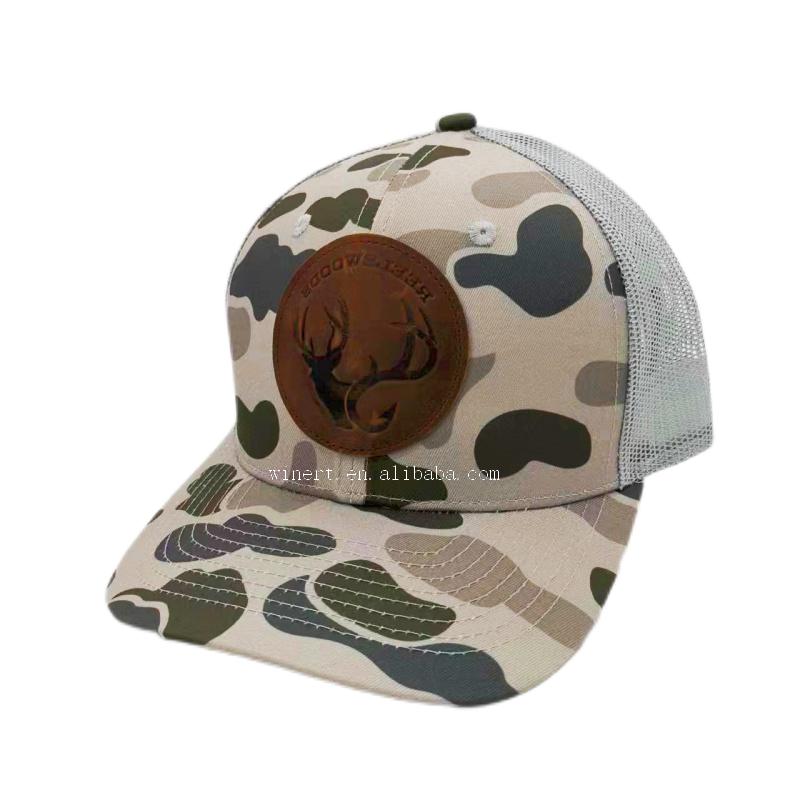Mesh Embroidery Custom logo Trucker Hat Cap, Camo Trucker Hat, Cotton Polyester Camouflage Caps Camo Trucker Hat