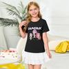 Fashionable Round Neck Short Sleeve Work Clothes Printed Tops For KID Summer Tops
