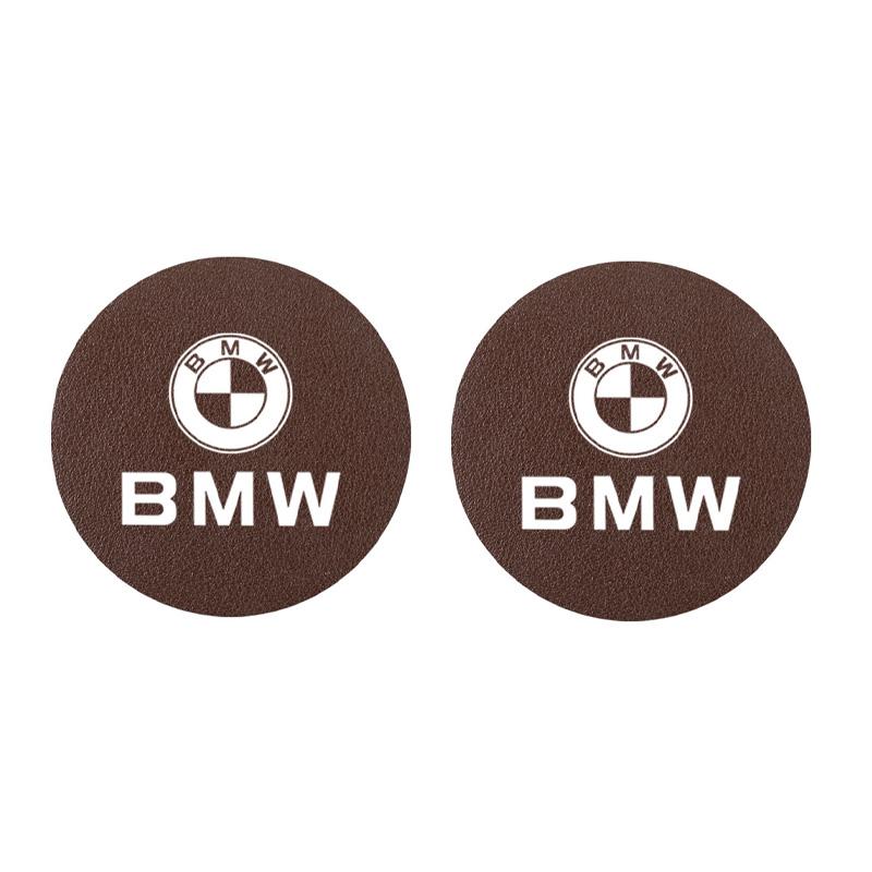 NNEJ4 2Pcs Car Coasters Carbon Fiber Cup Holder Mat For BMW Mini Cooper One JCW WORKS F54 F55 G30 G05 Car Interior Decorative Coasters