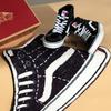 Vans Sk8 Tela Scamosciato Classico Resistente Leggero High-Top Scarpe da Skateboard Sneakers Unisex Nere VN000D5IB8C(S-BOX)