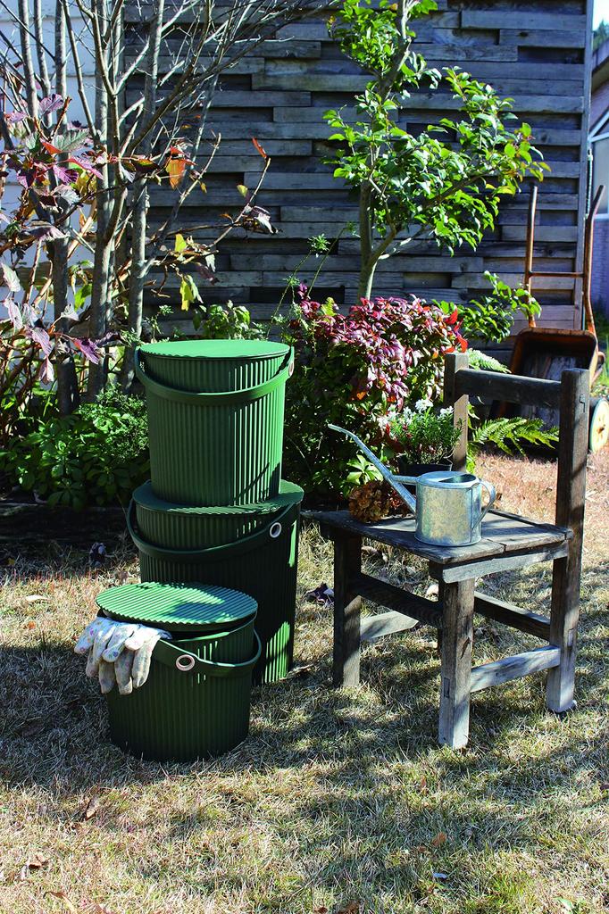 Yawata Kasei Kerti Szerszámos Vödör GARDEN TOOL 234708 Fedéllel, Zöld, 20L, kertek, VÖDÖR,