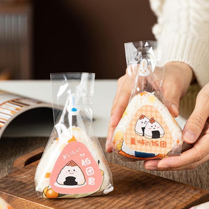 Triangle Rice Ball Packing Bag Stickers Nori Seaweed Onigiri Sushi Bag Stickers Sushi Making Mold Tools Bento Accessories