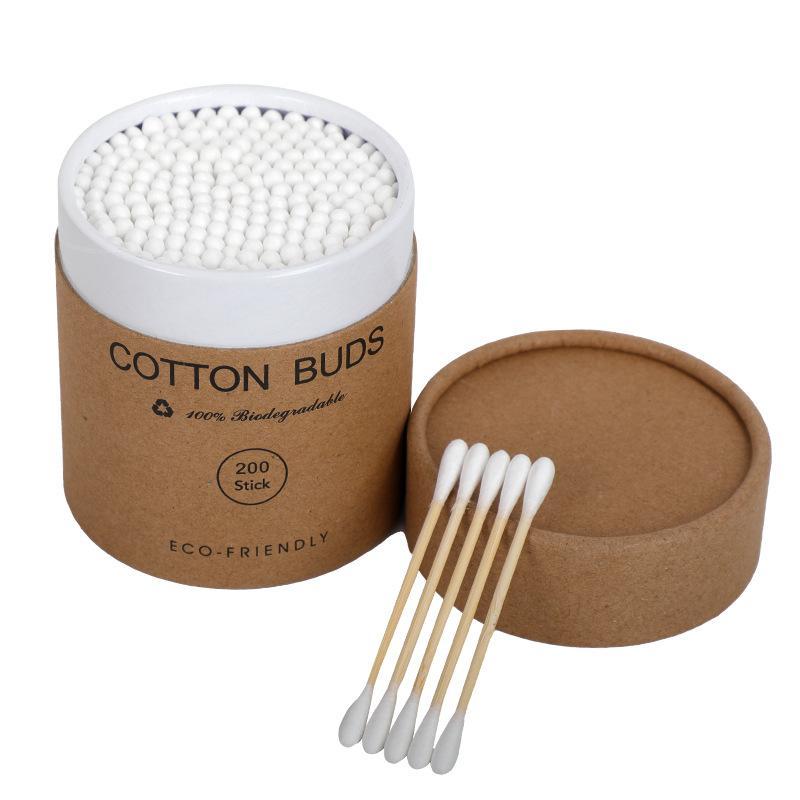 200Pcs/Box Wood Sticks Soft Cotton Buds Bamboo Baby Cotton Swab Cleaning Of Ears Tampons Cotonete Pampons Health Beauty