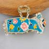 enamel Chinese Style Hair Claw Pearl Metal Shark Clip Cheongsam Design Hair Clip  Girls
