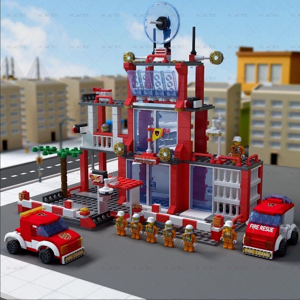 Urban Fire Protection Series Building Blocks, Urban Fire Stations, Patrol Cars. Suitable for Urban Enthusiasts To Collect. Gift