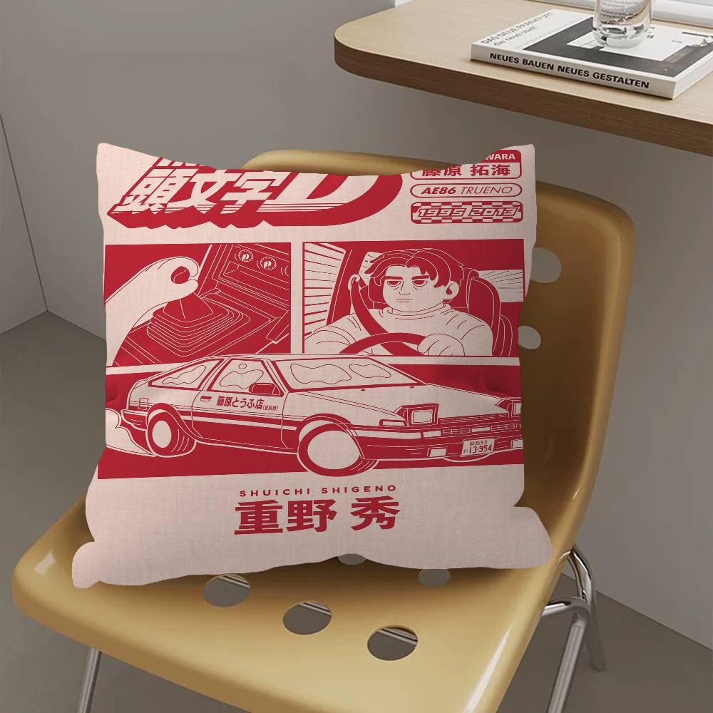 Anime Initial D Pillow Cushion Cover Pillowcase Living Room Sofa Home Decor Customized