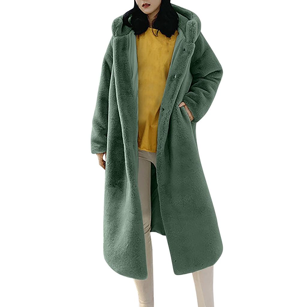Fashion Casual Women's Sheep Shearing Stitching Coat Women's Mid-length Wool Coat