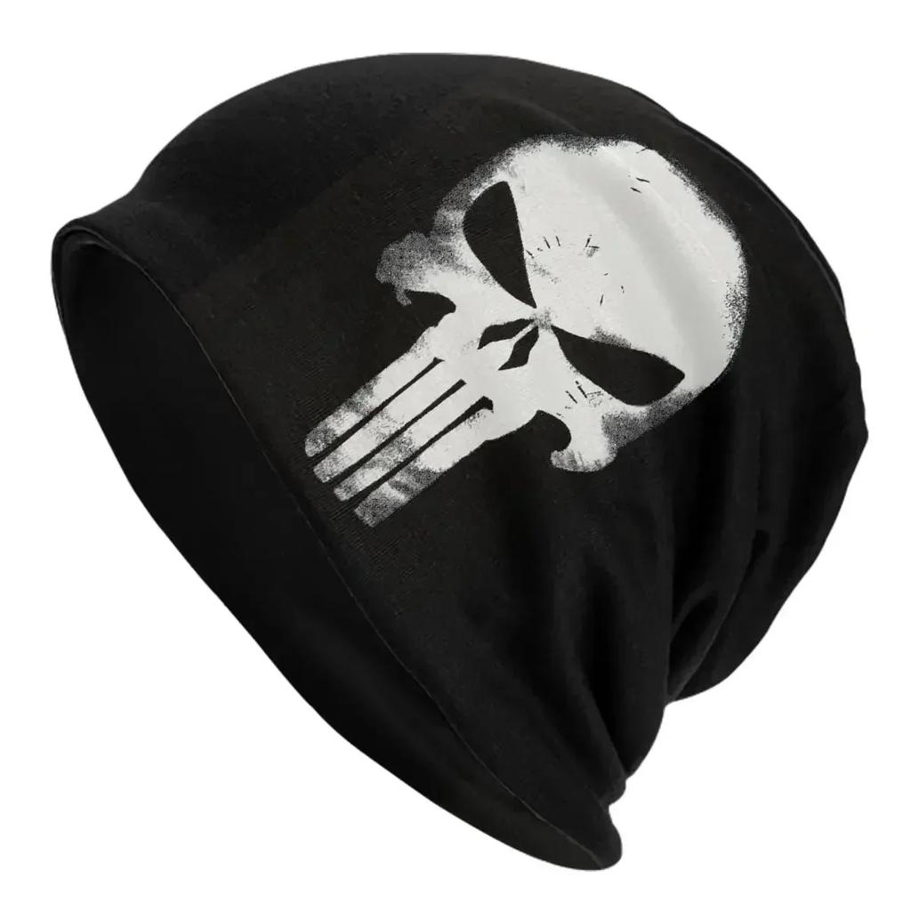 Heavy Metal Skeleton Skull Punishers Warm Knitted Cap Fashion Bonnet Hat Autumn Winter Outdoor Beanies Hats for Unisex Adult