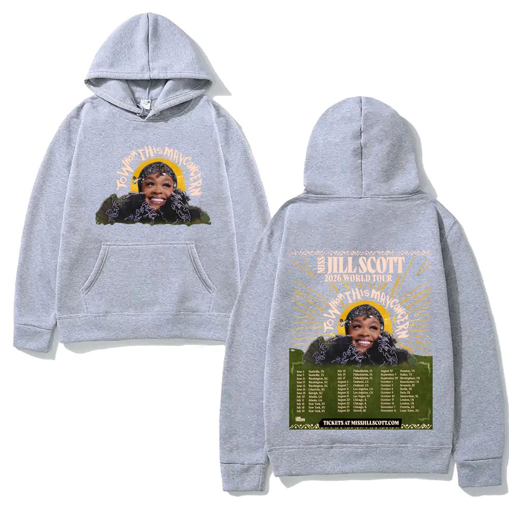 Jill Scott To Whom This May Concern World Tour HOODIE Autumn/Winter with Hooded Fleece Sweatshirt Comfortable Hoody