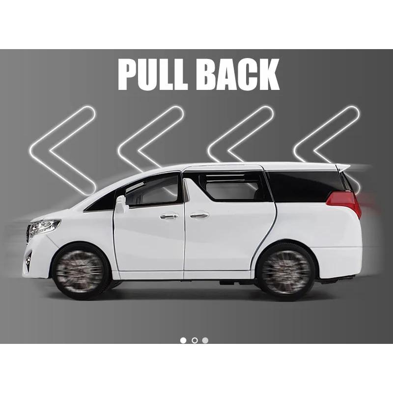 1/24 Toyota Alphard MPV Automodell Legierung Auto Druckguss Spielzeugautomodell Pull Back Kinderspielzeug Sammlerstücke Kostenloser Versand