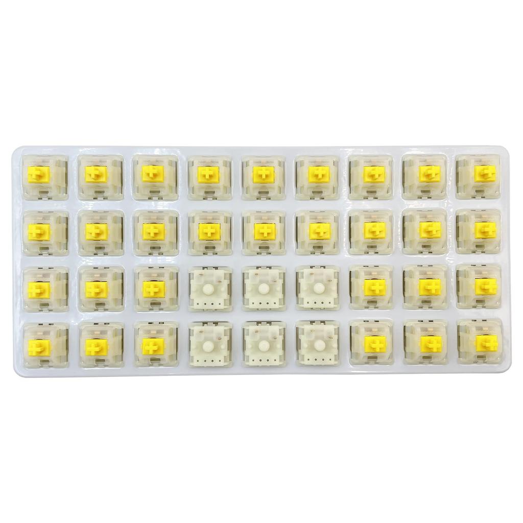 Gateron Milky Yellow Pro Switches, Pre-lubricated, SMD RGB LED, KS-3 5-Pin Switches, Compatible with MX Mechanical Gaming Keyboards (72 Yellow