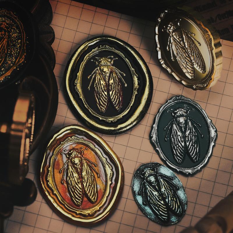 Insect Butterfly Cicada Pattern Wax Seal Stamp Retro Sealing Wax Stamp Replace Head Scorpion Rose Decorate Gift