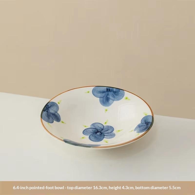 Retro Hotel Tableware High-Looking Japanese Hand-Painted Breakfast Plate Shallow Bowl for Cold Dishes Dishes Plates Dining Plate