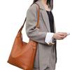Leather shoulder bag large capacity autumn and winter leisure commuter tote bag simple texture messenger bag women's bag