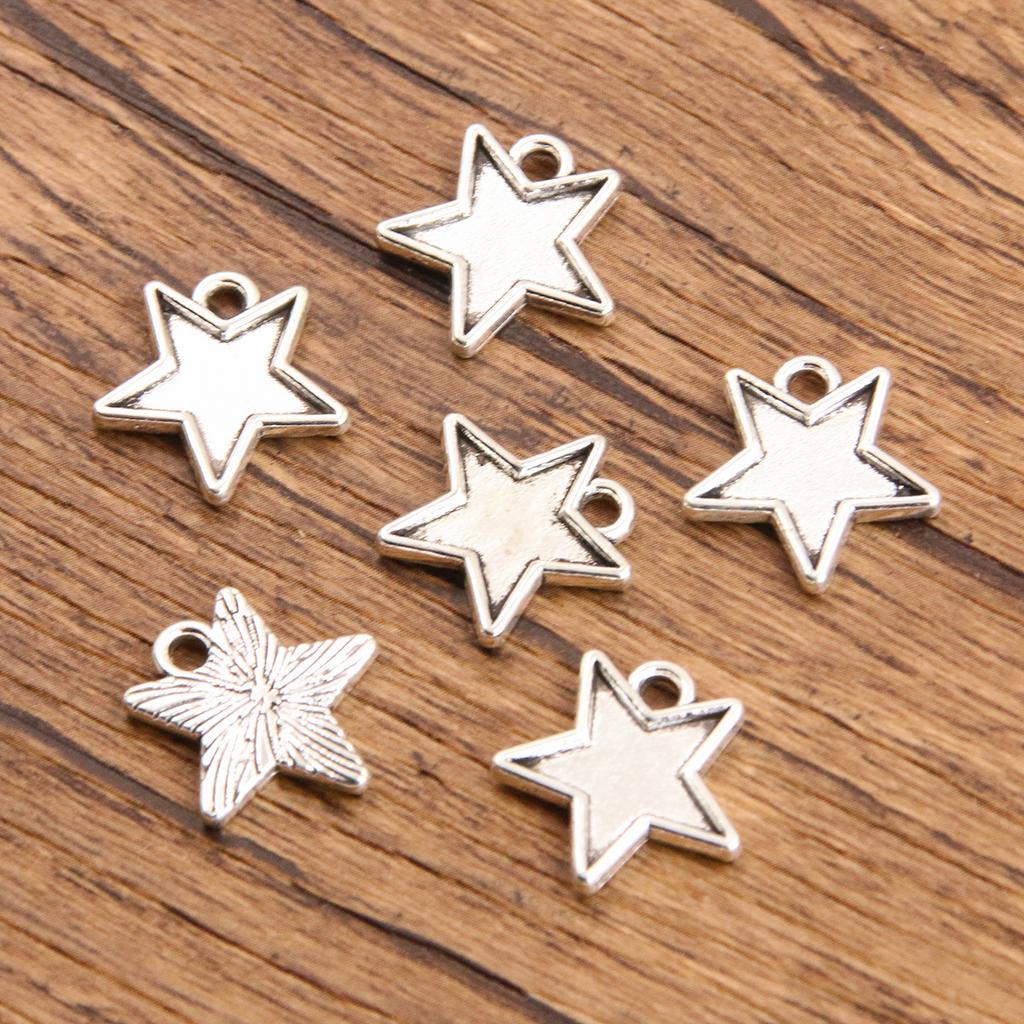 10pcs Hollow-out Pentagram Star Pendant Jewelry Pendant