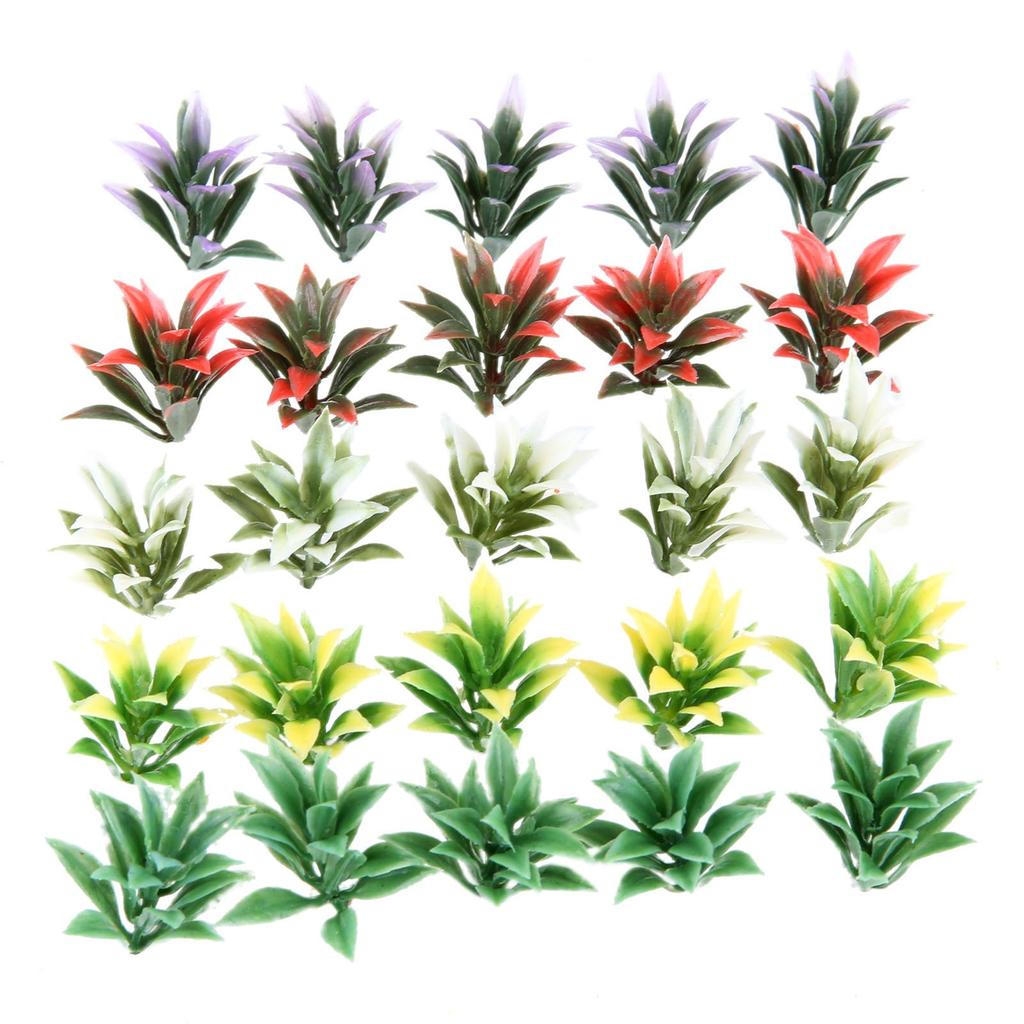 100pcs Flower Model Tree Railway Model Architectural Model Train Model Landscape Scenery Collection City Model Decoration Plastic Yellow White Green