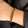 Stainless Steel Colored Zircon Bracelet, Light Luxury Elegant Bangle, Niche Personalized Tennis Chain Jewelry