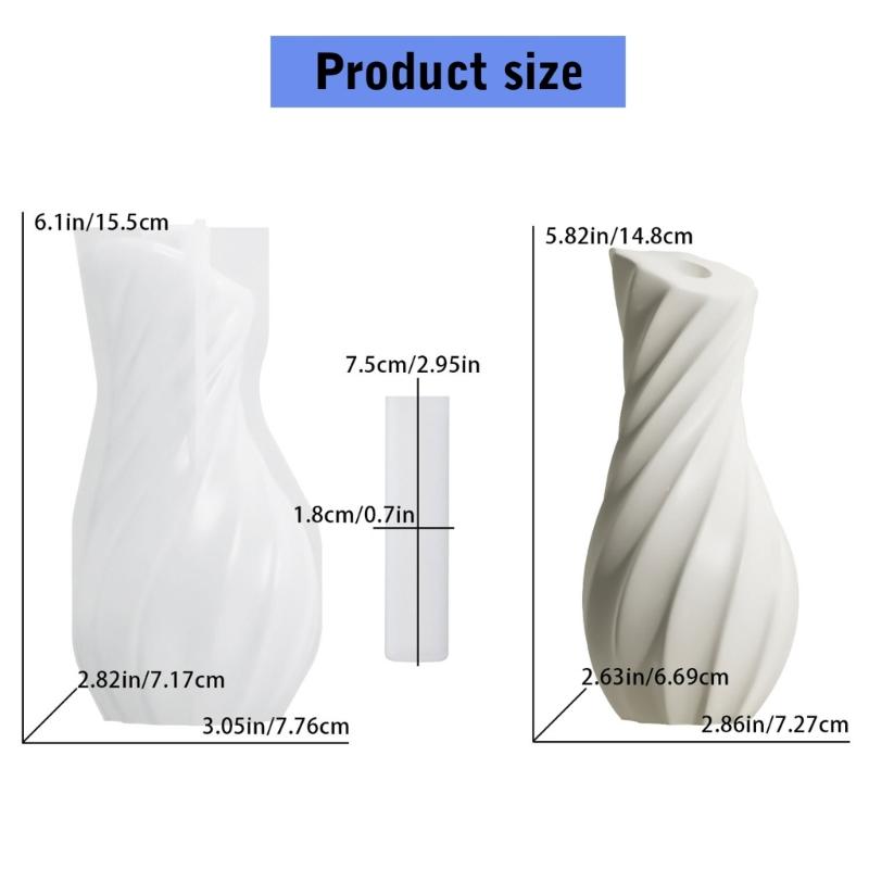 Striped Silicone Vase Molds for Epoxy Resin Making Flower Vase Gypsum Decoration Textured Flower Vase Silicone Molds