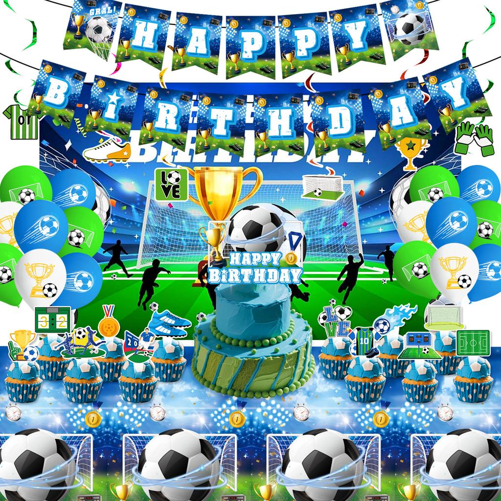 Custom Football-Themed Party Supplies, Birthday Decoration, World Cup Tableware, Party Atmosphere, Banner Props