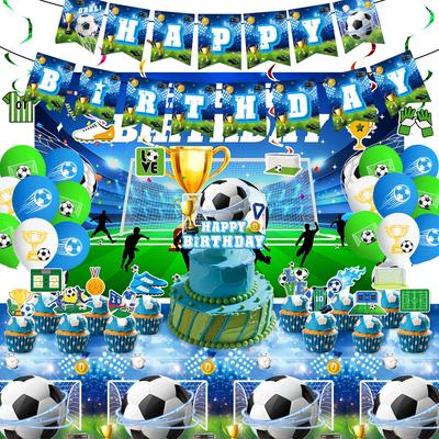 Fußball-Mottoparty-Zubehör, Geburtstagsdekoration, Weltmeisterschaftsgeschirr, Partyatmosphäre, Banner-Requisiten