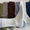 Men'S Season Double-Needle Thick Thread Socks Thickened Warm Stockings Solid Color Casual Business Style Socks