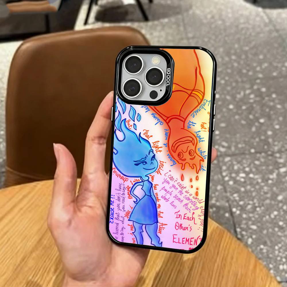 P-Pixar E-Elemental Handyhülle Für iPhone17,16,15,14,13,12,11 Plus,Pro Max Farbige Silberbeschichtete Innenseite Abdeckung