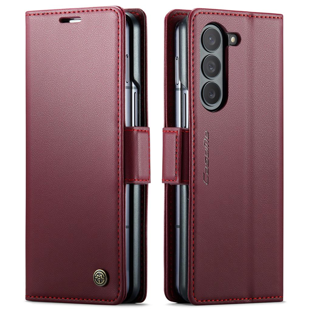 Luxury Leather Holder Wallet Flip Magnetic Case Card for Samsung Galaxy Z Fold 5 5G Silicone Protection Cover