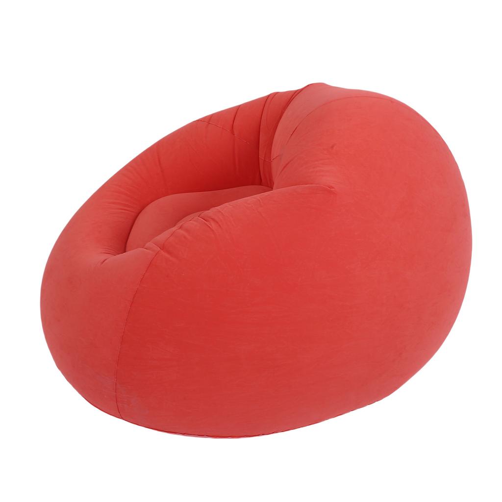 Uppblåsbar bönpåse utan bönor PVC Mjuk flockning Ergonomisk uppblåsbar loungefåtölj för vardagsrum sovrum