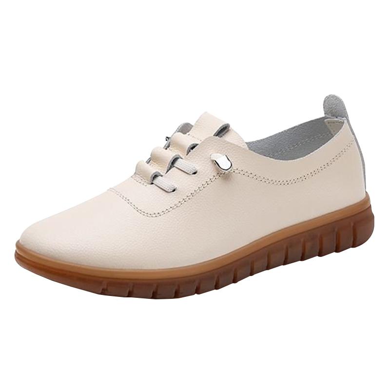 Leather flat small leather shoes women's new non-slip soft soles comfortable soft leather mother leisure work single shoes