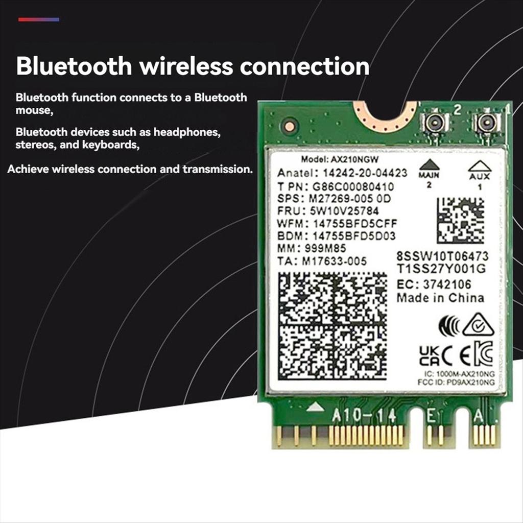 WiFi 6E AX210 Bluetooth 5.2 Drahtlose Netzwerkkarte 5374Mbps 2,4GHz 5GHz 6GHz 802.11ax WiFi Adapter für PC Laptop