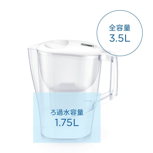 BRITA Water Filter, Jug-Style, PFOS/PFOA Removal Tested, Filtered Water Capacity: 1.75L (Total Capacity: 3.5L) [Official Japanese Product] Includes on