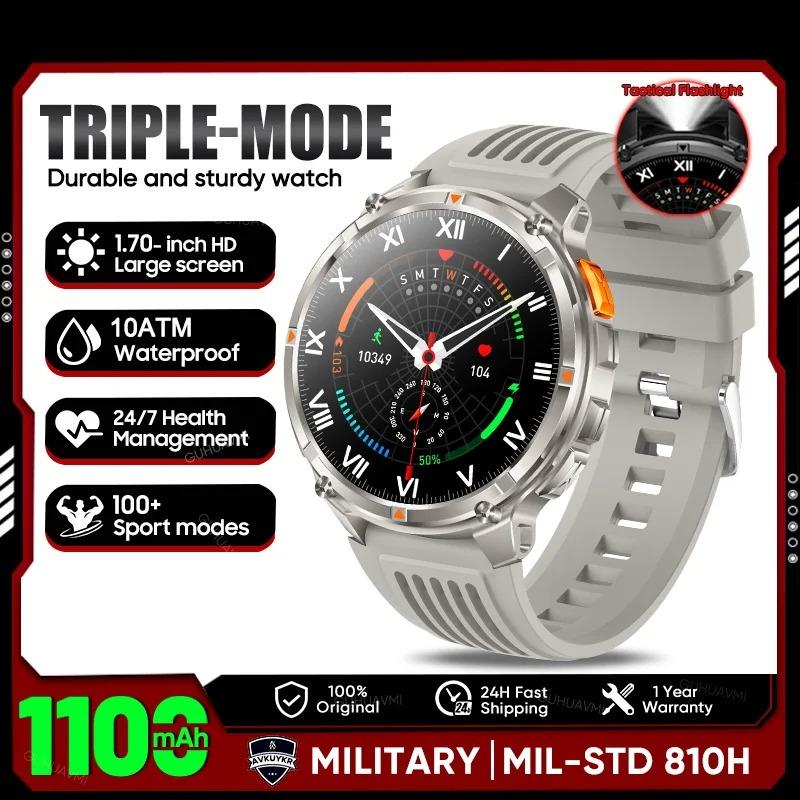 Military Men T-Rex3 Ultra GPS Track Smart Watch 1100mAh Battery Bluetooth Call Waterproof Flashlight Compass Outdoor Smart watch