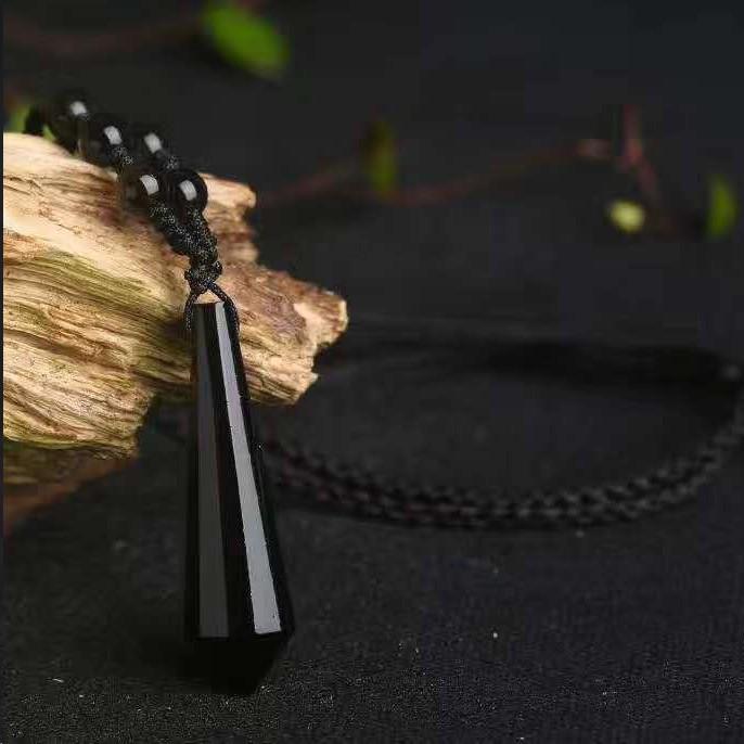 Natural Crystal Pendant with Smoky Quartz, Amethyst, Brown Quartz, Obsidian, Tiger's Eye, and White Crystal