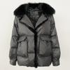 OFTBUY Autumn Winter Fashion Fox Fur Collar Spliced 90% White Duck Down Thickened Warm Women Korean Style Loose Casual Down Jacket