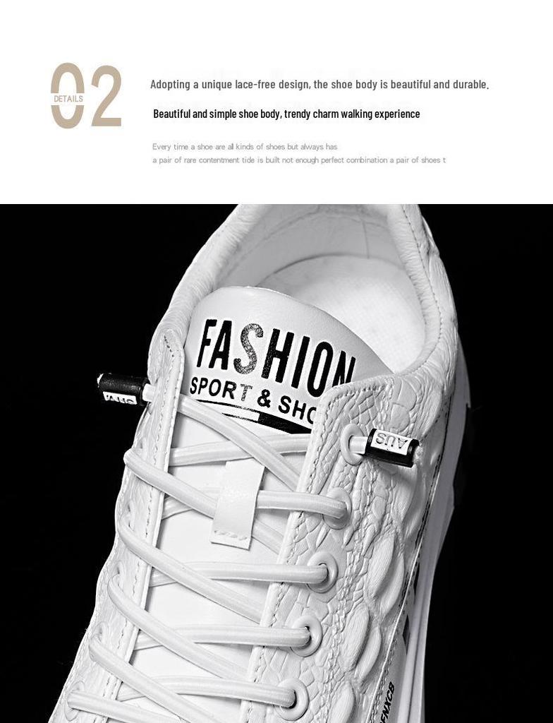 2024 Men's Breathable White Sneakers: Trendy Korean Casual Leather Shoes for Spring