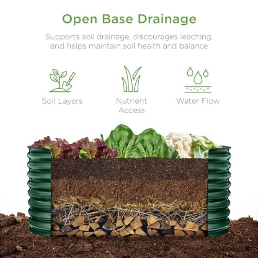 4x2x2ft Outdoor Metal Raised Garden Bed Oval Deep Root Planter Box for Vegetables Flowers Herbs and Succulents w 101 Gallon Cci