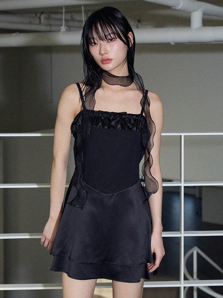 ITOV SEOUL Double Flare Mini Dress Bk